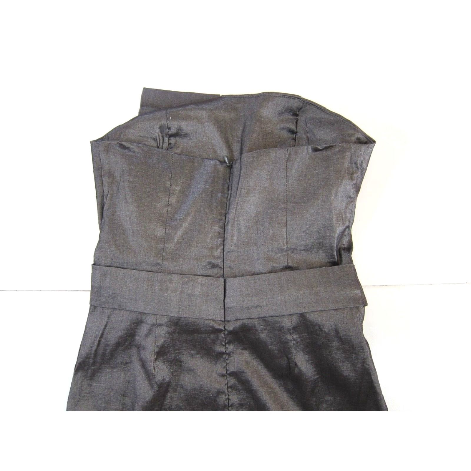 Vintage Twentyone Grey Metallic Silver Stretch Dress Cocktail Prom Midi Medium Size M / US 6-8 / IT 42-44 - 6 Thumbnail