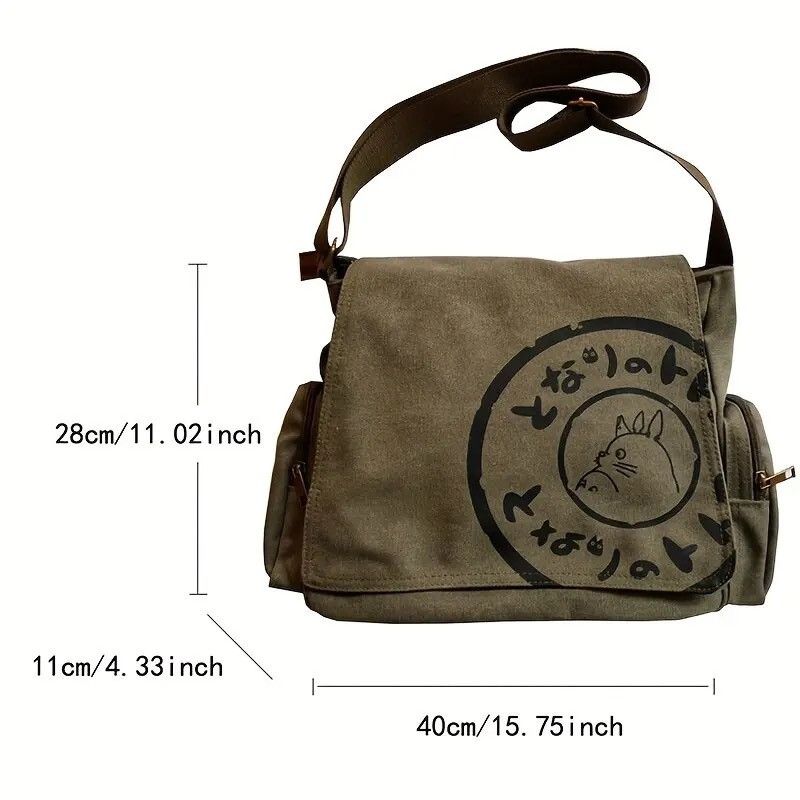 Vintage Vintage Cartoon Women Canvas Messenger Bag Size ONE SIZE - 5 Thumbnail