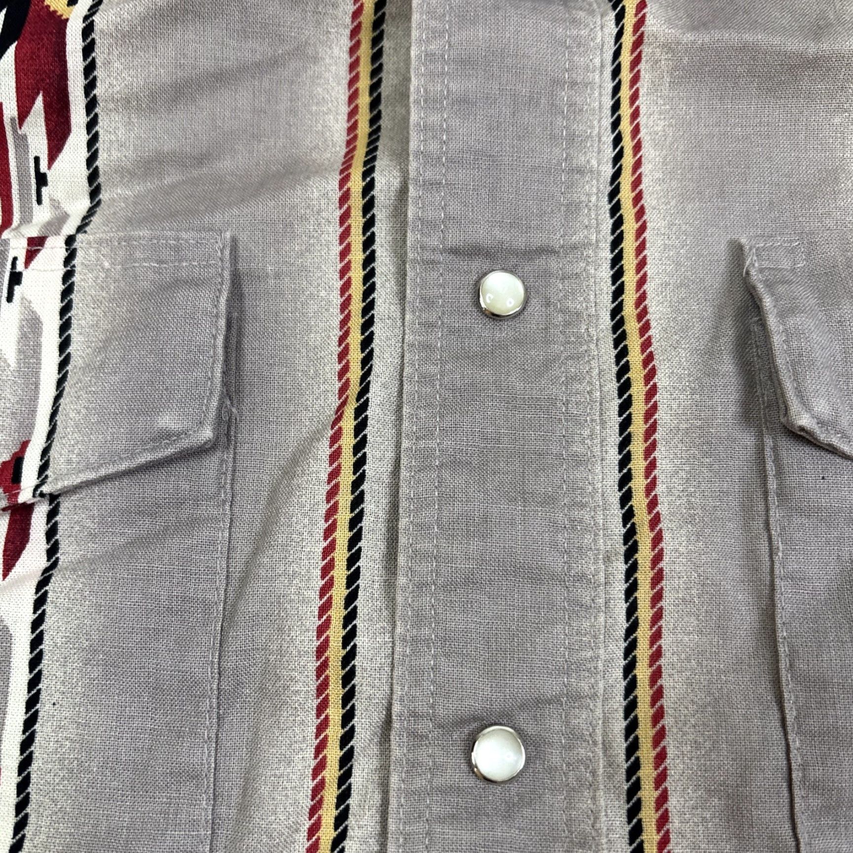 Wrangler VINTAGE Wrangler Western Aztec Geometric Pearl Snap Button Cowboy Mens Large Size US L / EU 52-54 / 3 - 4 Thumbnail