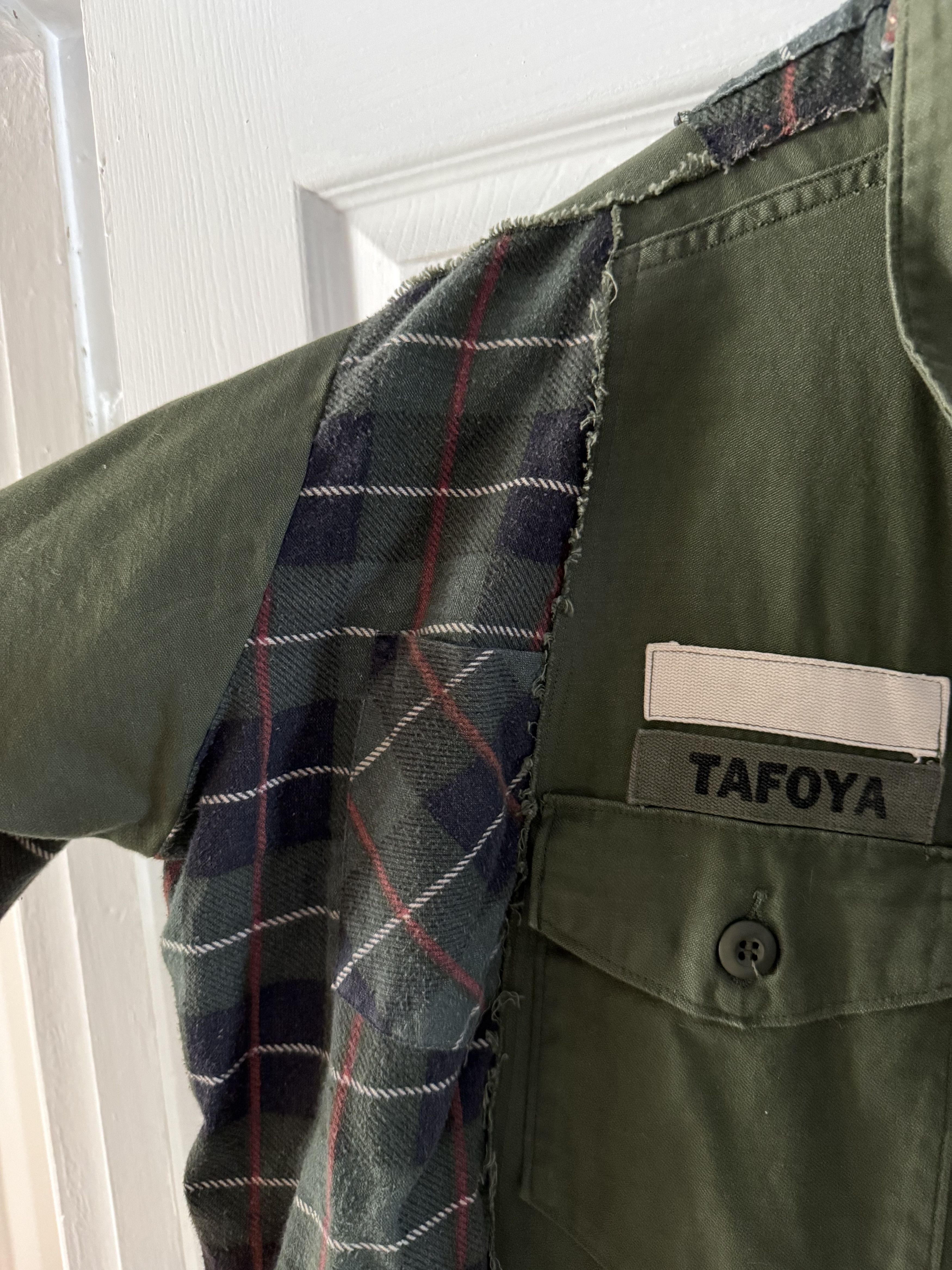 Old Park Old Park Upcycled Military / Flannel Shirt Size US L / EU 52-54 / 3 - 4 Thumbnail