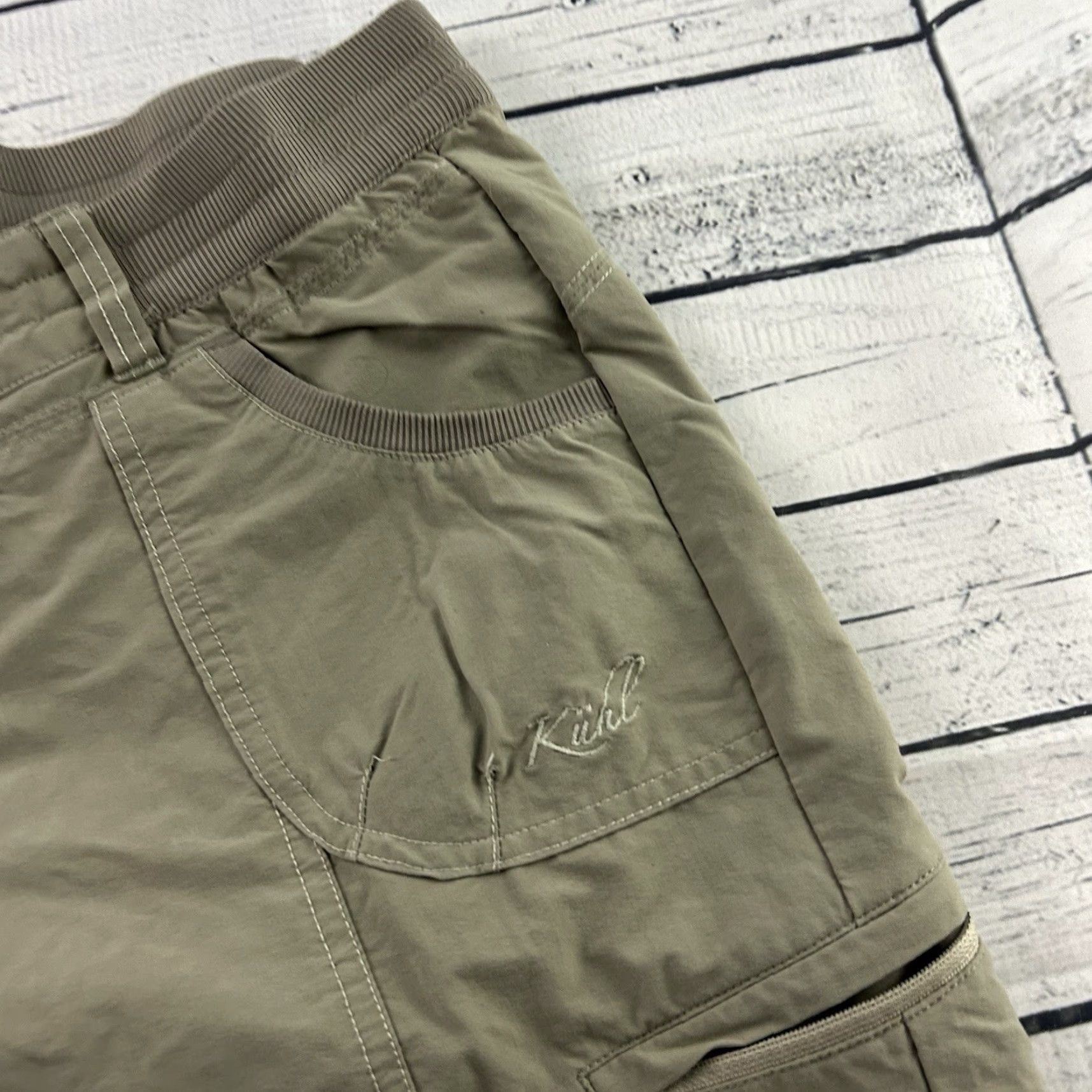 Vintage Kuhl Kontra Outdoor Hiking Pants Women's 12 Khaki Beige Zip Pockets Pants Womens 12 Khaki Beige Pockets Zip Kontra Outdoor Hiking Kuhl Size 34" / US 12 / IT 48 - 2 Thumbnail