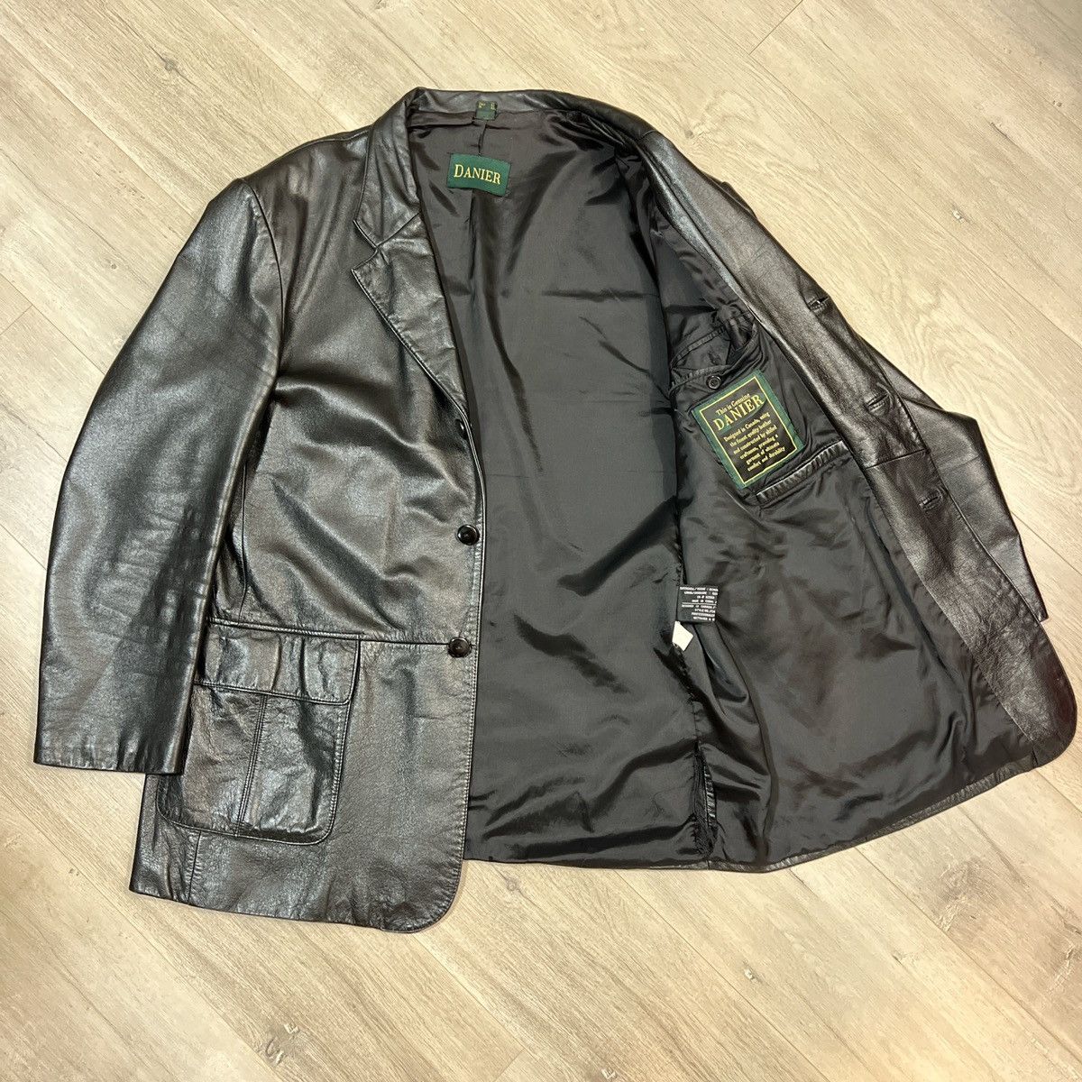 Danier × Vintage Danier Blazer Style Black Leather Jacket Size US XXL / EU 58 / 5 - 6 Thumbnail