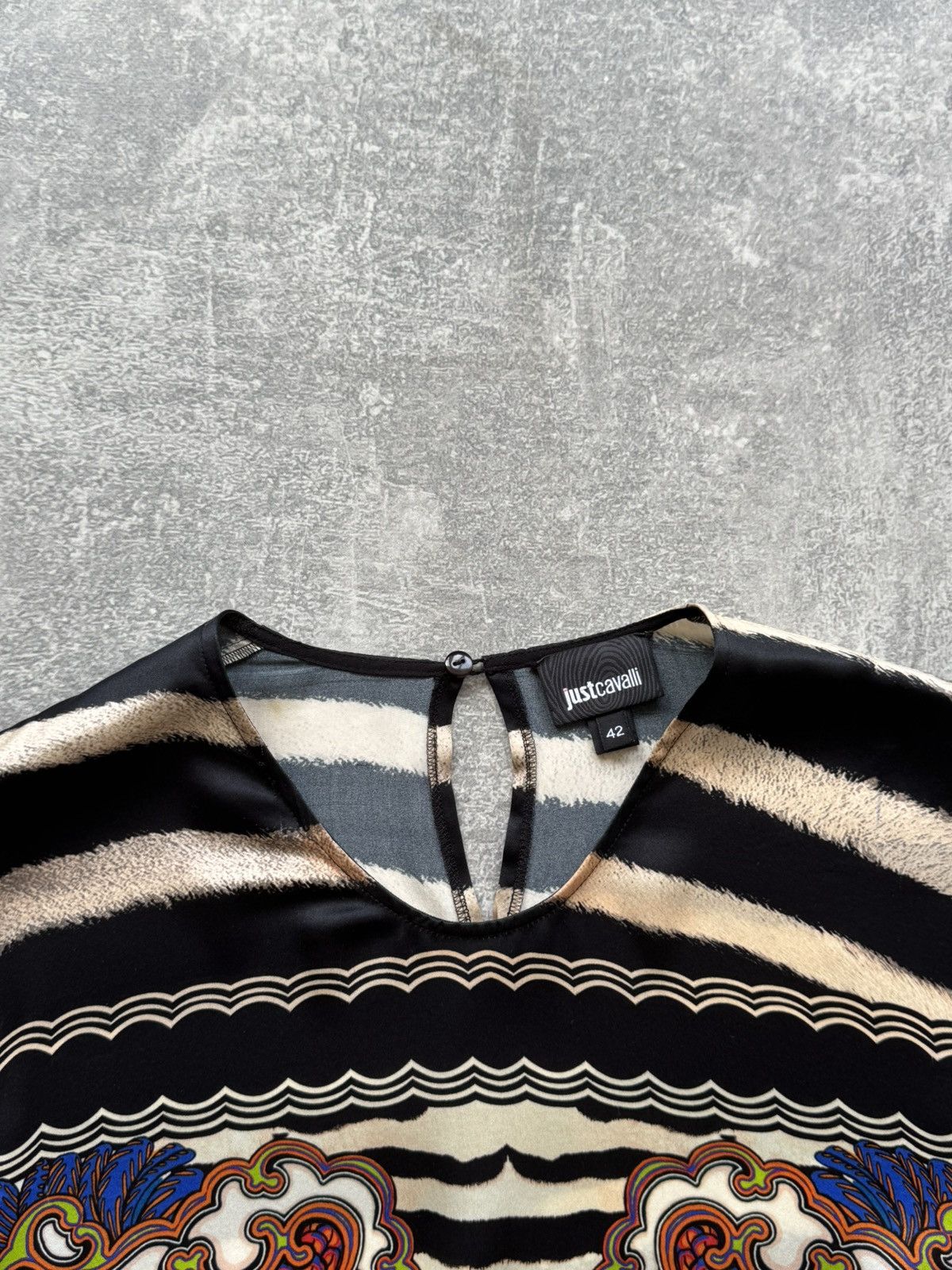 Just Cavalli Roberto Cavalli Zebra Silk Blouse Size M / US 6-8 / IT 42-44 - 6 Thumbnail