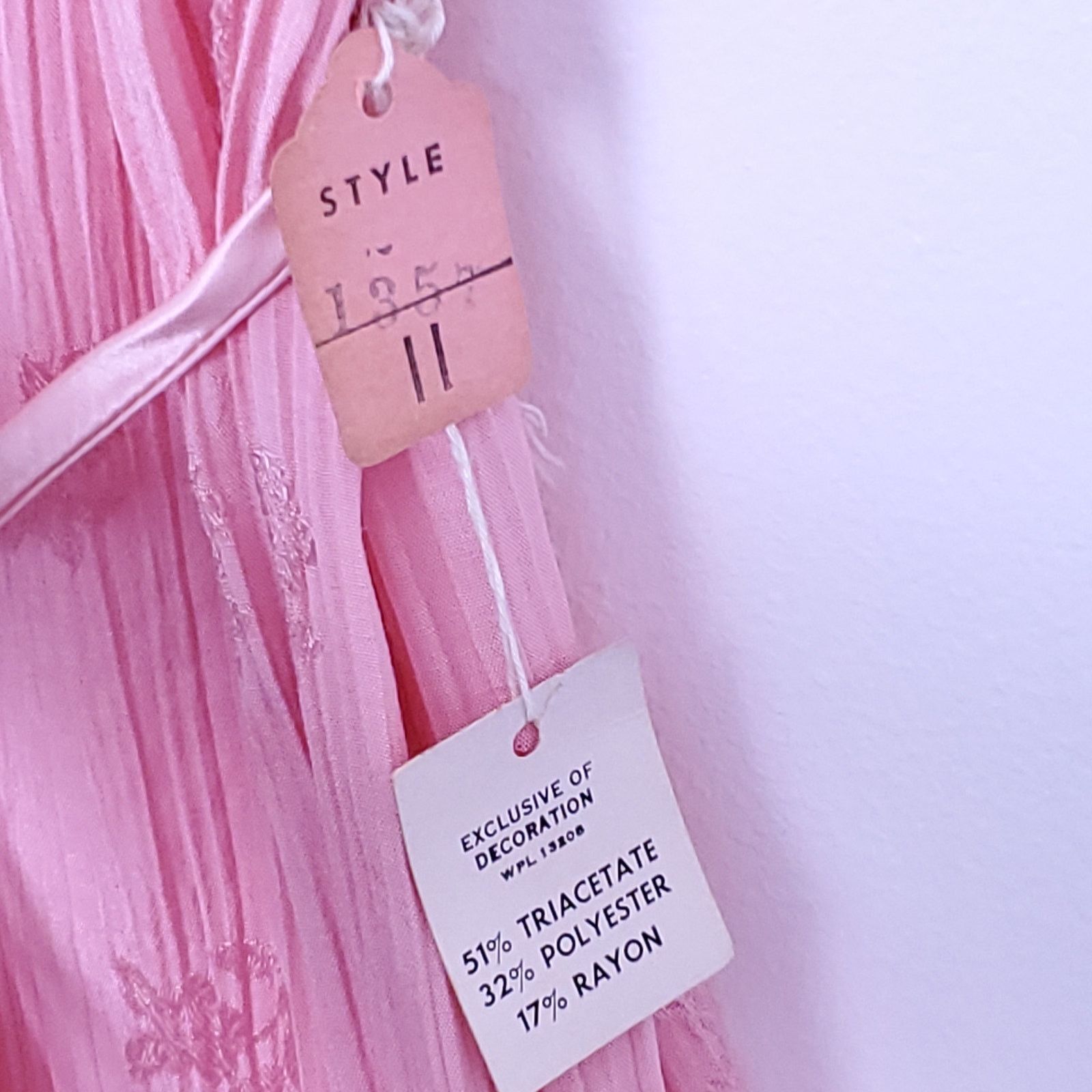 Vintage Vintage 1950s Pink Shirtwaist Dress 11 Floral Pin Up Retro Size L / US 10 / IT 46 - 5 Thumbnail