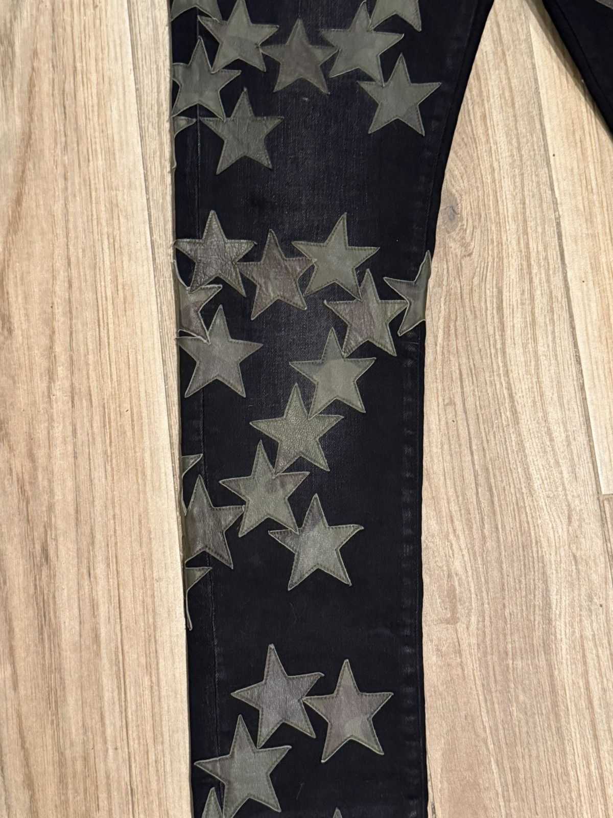 Amiri Amiri X Chemist Camo Leather Star Patch Blk Denim Jeans Size US 32 / EU 48 - 6 Thumbnail