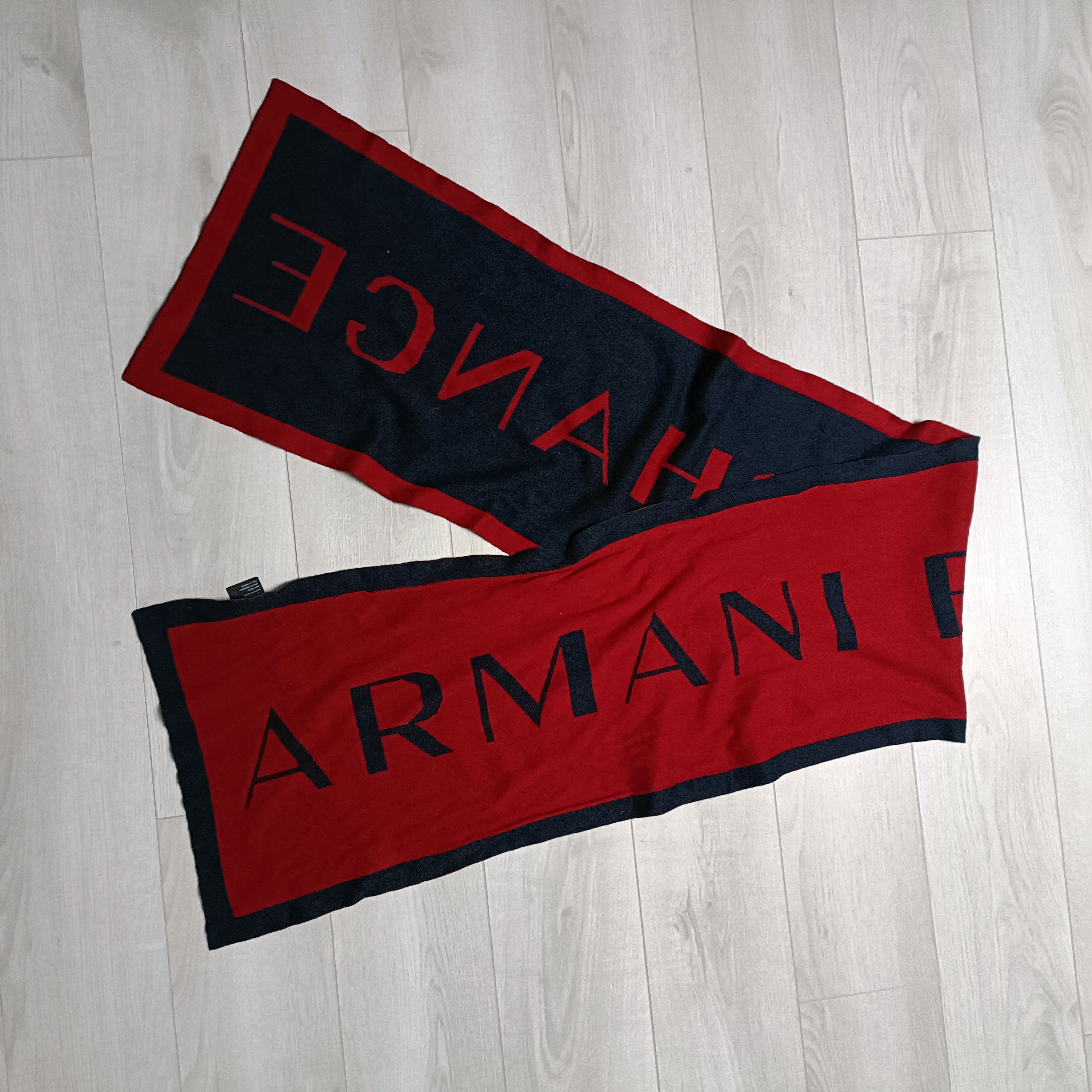 Armani Exchange Men's Red Navy Cotton Cashmer Scarf ! One Size Size ONE SIZE - 1 Thumbnail