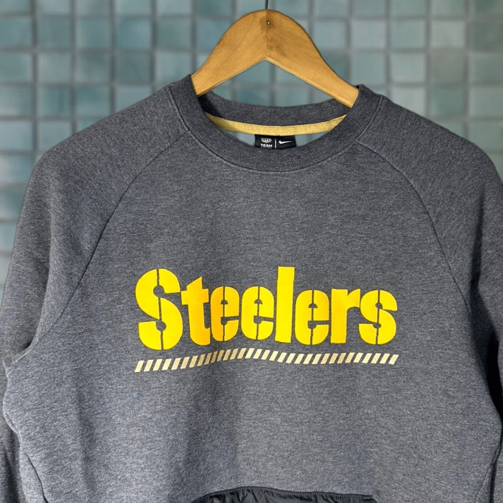 Nike Nike Mens NFL Pittsburgh Steelers Sweatshirt Front Pocket M Medium Gray Polyester Pullover Size US M / EU 48-50 / 2 - 1 Thumbnail