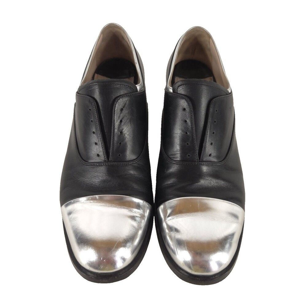 Miu Miu Miu Miu Cap Toe Oxford Shoes 40 EU 10 US Womens Black Silver Size US 10 / EU 43 - 2 Thumbnail