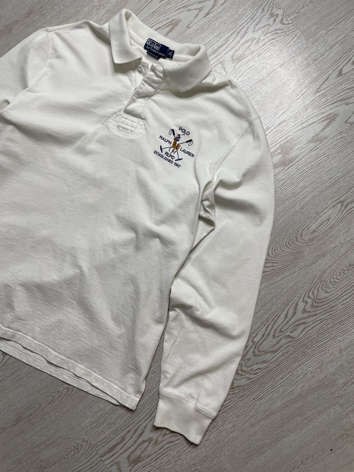 Polo Ralph Lauren Vintage Polo Ralph Lauren RLPC Big Logo Rugby Shirt Size US XL / EU 56 / 4 - 4 Thumbnail