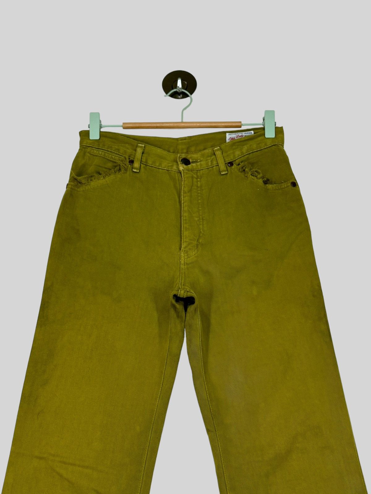 Japanese Brand FLARE BLUE BELL LADY WRANGLER GREEN BOOY CUT JEANS Size US 28 / EU 44 - 3 Thumbnail