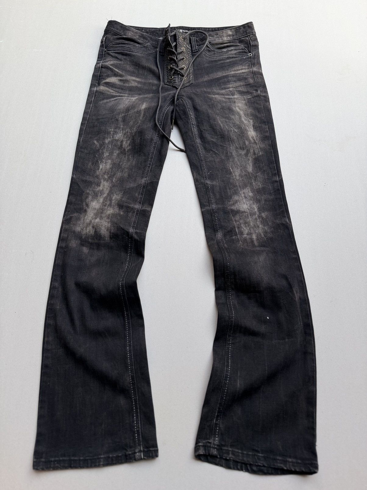 Japanese Brand TAEWON lace up flare jeans Size US 26 / EU 42 - 1 Thumbnail