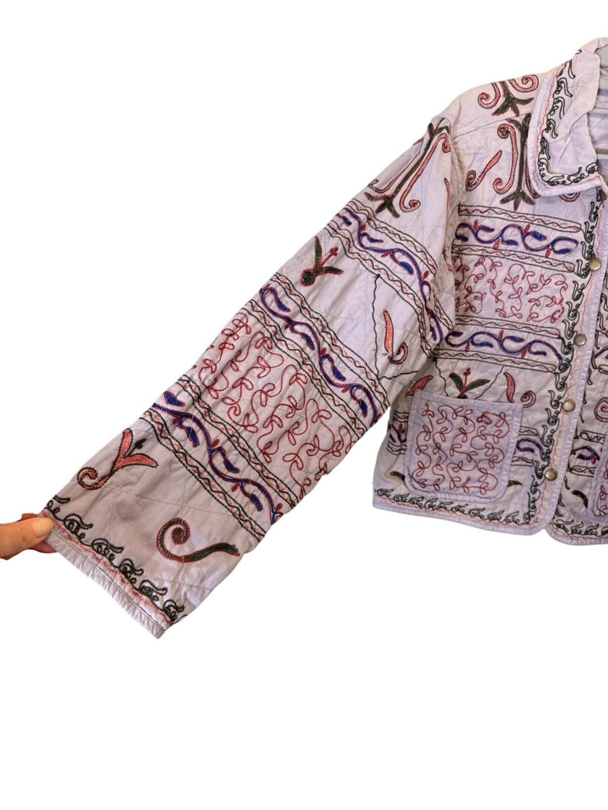 POST ARCHIVE FACTION (PAF) Women’s Boho Embroidered Reversible Quilted Cotton Jacket M Size M / US 6-8 / IT 42-44 - 2 Thumbnail