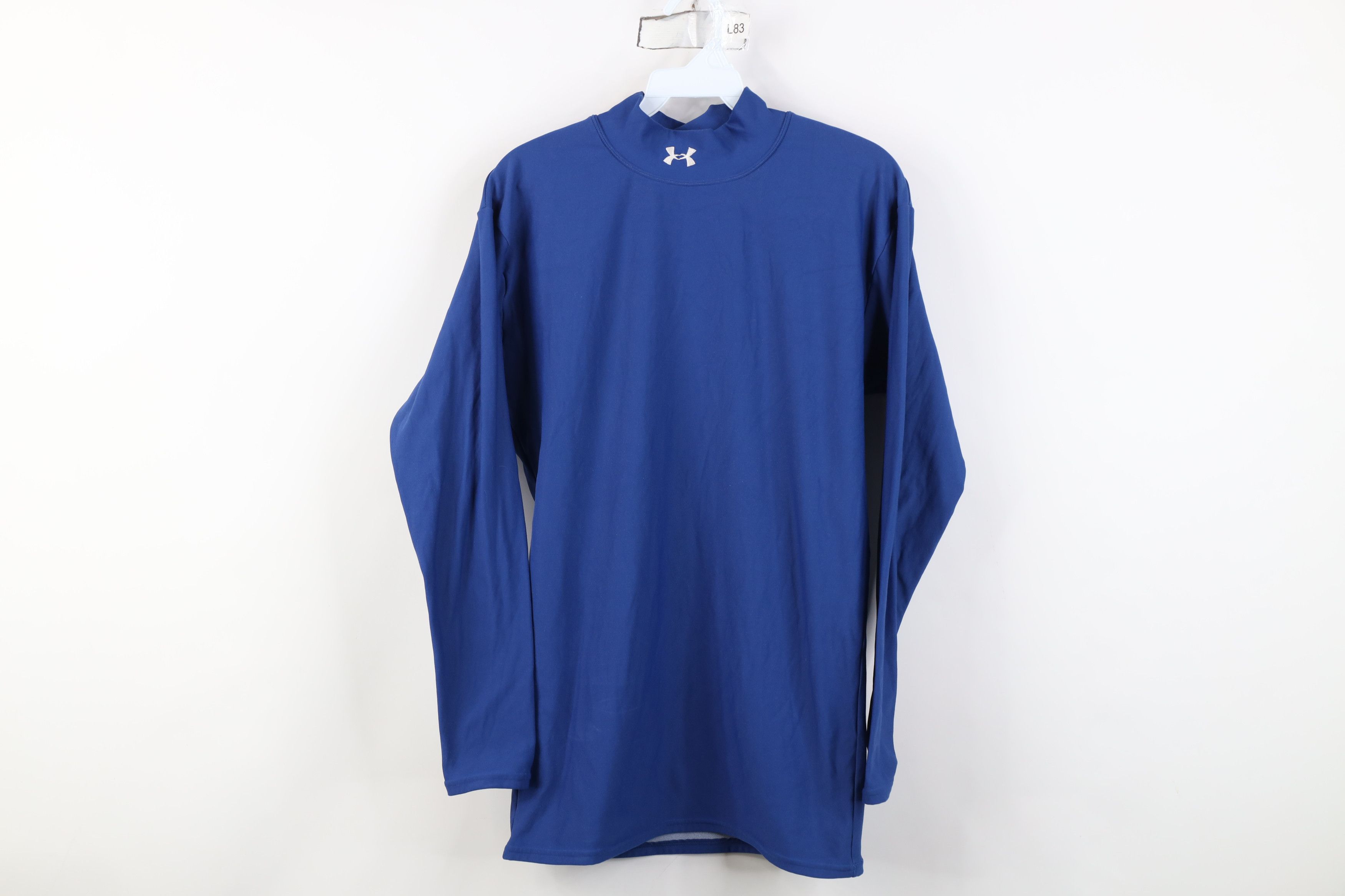 Under Armour Vintage Under Armour Mock Neck Long Sleeve T-Shirt Blue Size US XL / EU 56 / 4 - 1 Thumbnail