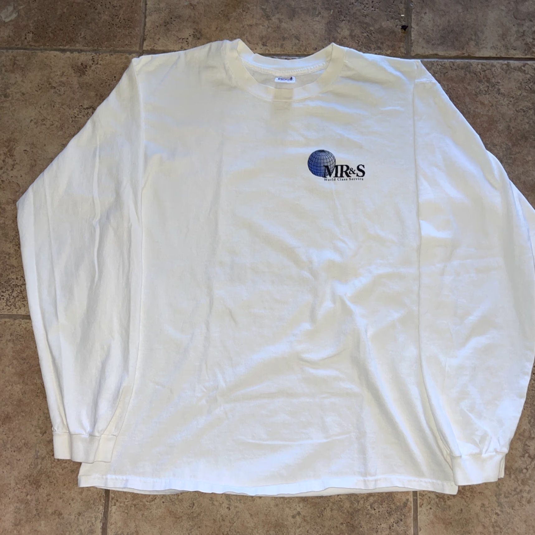Anvil VTG MRS white Long Sleeve Shirt Mens XL USA Button-Up Size US XL / EU 56 / 4 - 2 Thumbnail