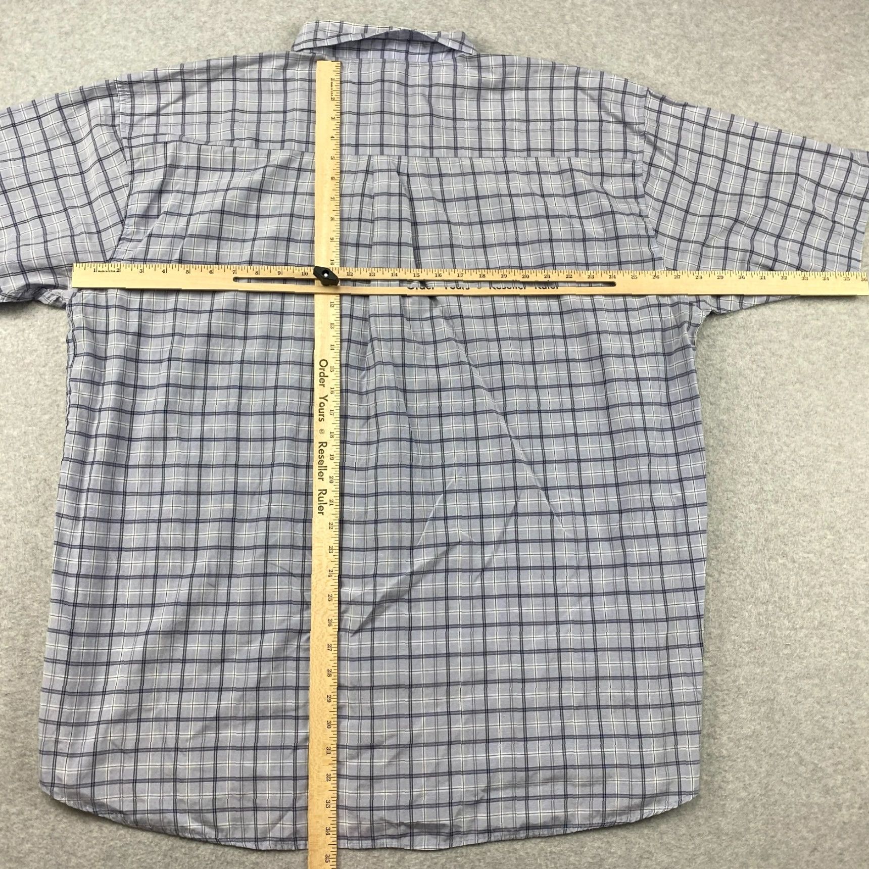 Fubu FUBU Shirt Mens 4XL Blue Plaid Urban Short Sleeve Button-Up Pocket Y2K Size US XXL / EU 58 / 5 - 7 Thumbnail