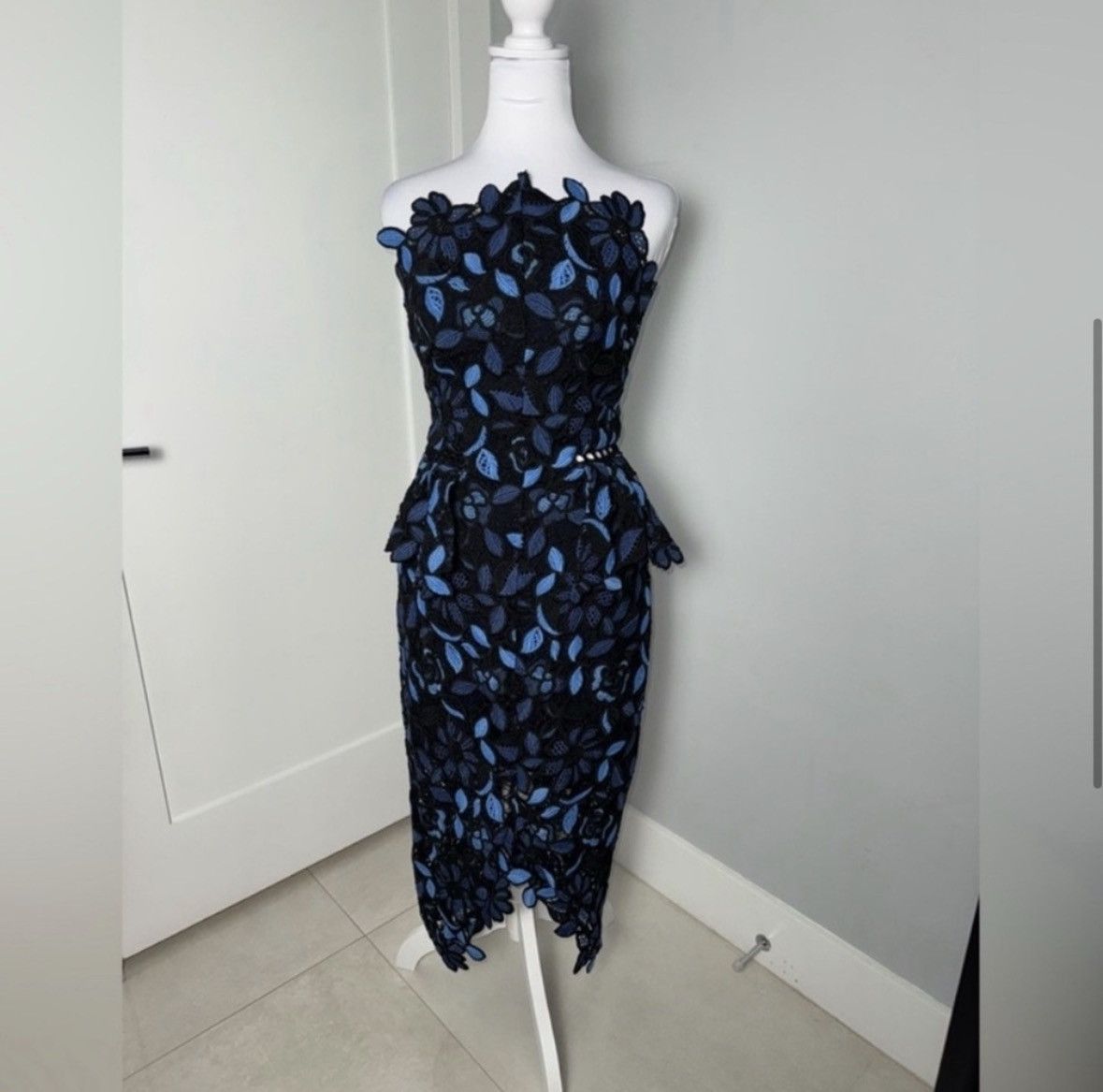 Elliatt Optics Floral Lace Peplum Dress/Size Small