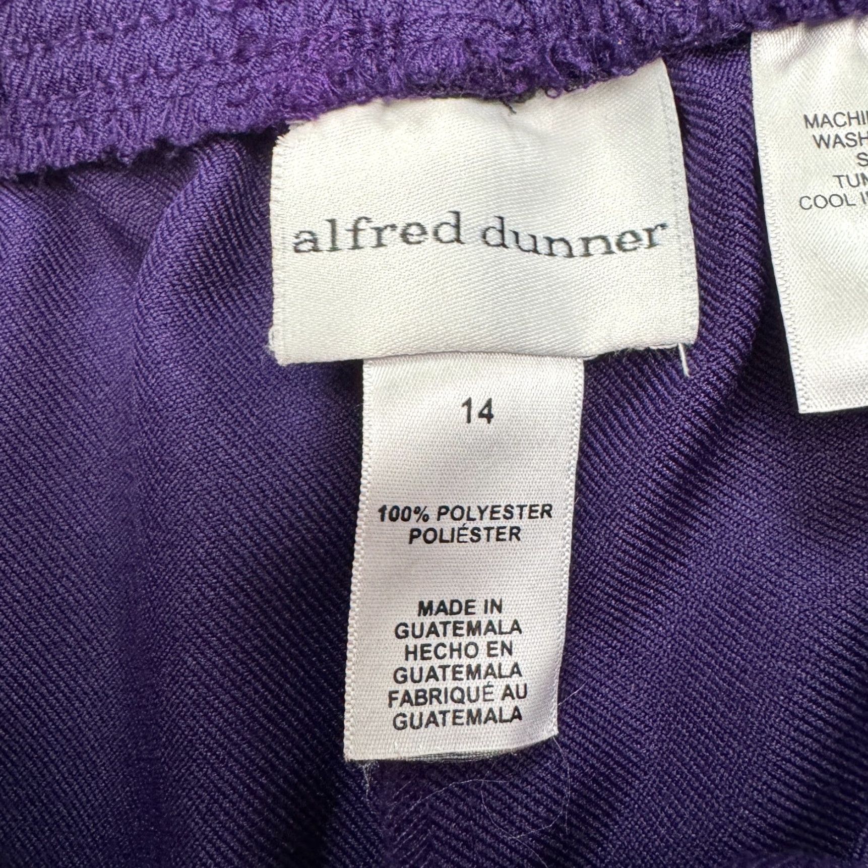 Vintage Alfred Dunner Pants Dress Stretch Elastic Waist Pull On 14 Navy Blue Women Size 36" / US 14 / IT 50 - 6 Thumbnail