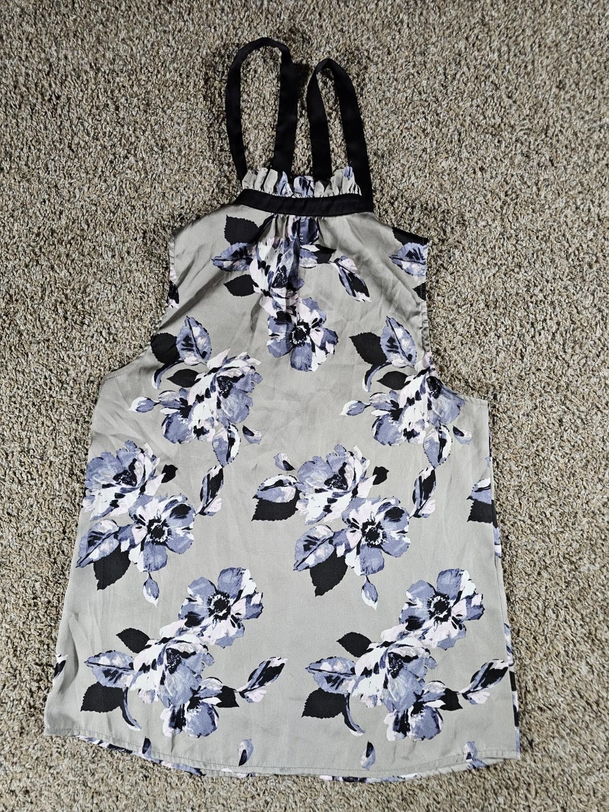 Other The LIMITED Small Gray Floral Tie Tank Top Size S / US 4 / IT 40 - 5 Thumbnail