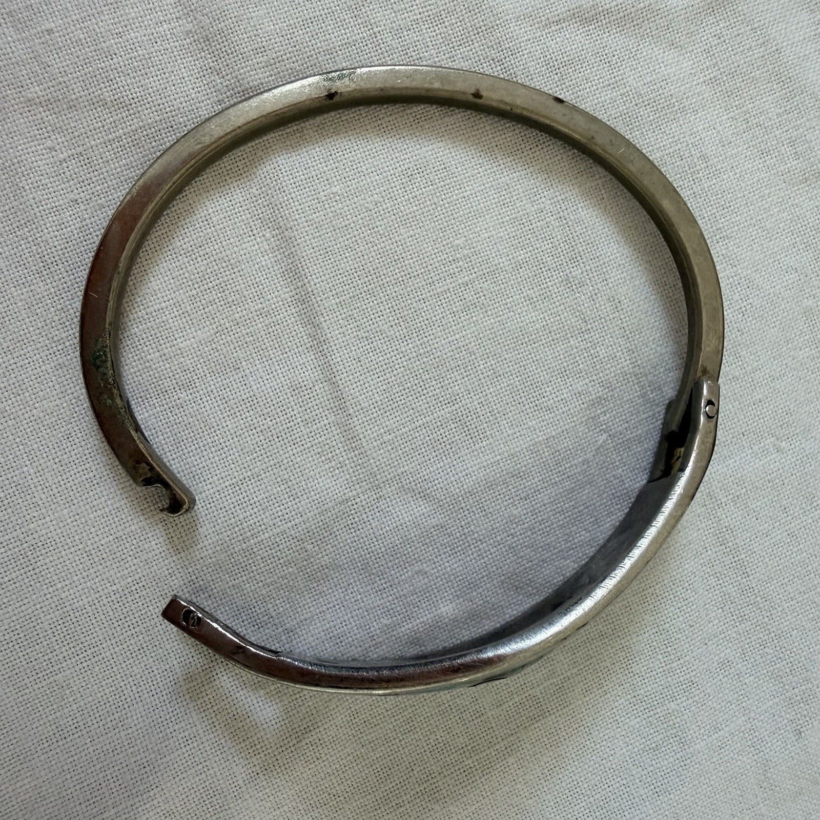 Other Taxco Mexico Sterling Silver Hinged Bangle Abalone Turquoise Size ONE SIZE - 11 Thumbnail