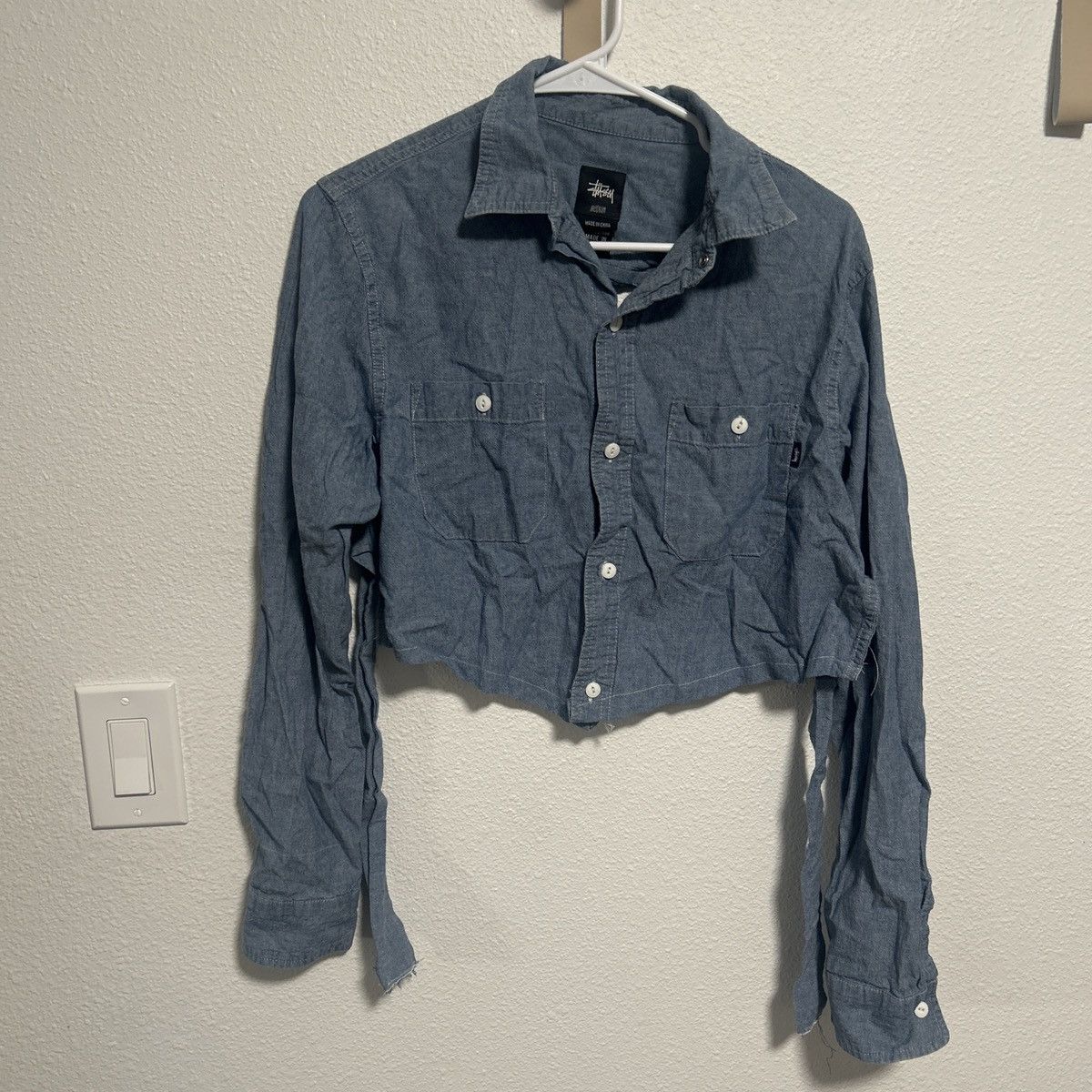 Stussy Stussy Vintage Reconstructed Blue Denim Cropped Button Up Size M / US 6-8 / IT 42-44 - 1 Thumbnail