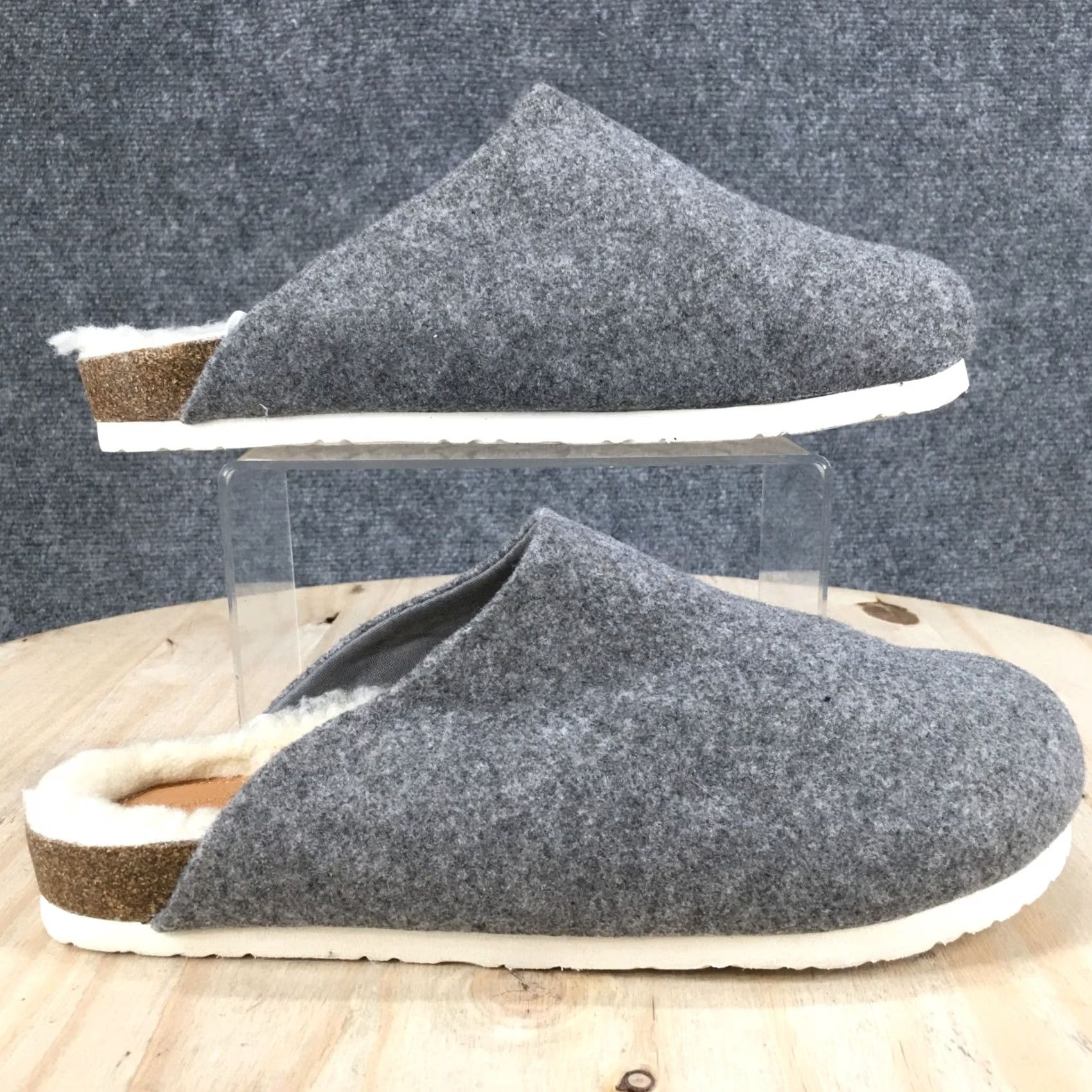 Vintage Universal Thread Sandals Womens 11 Bev Slip-On Lined Mule Slippers Gray Casual Shoes Size US 11 / IT 41 - 2 Thumbnail