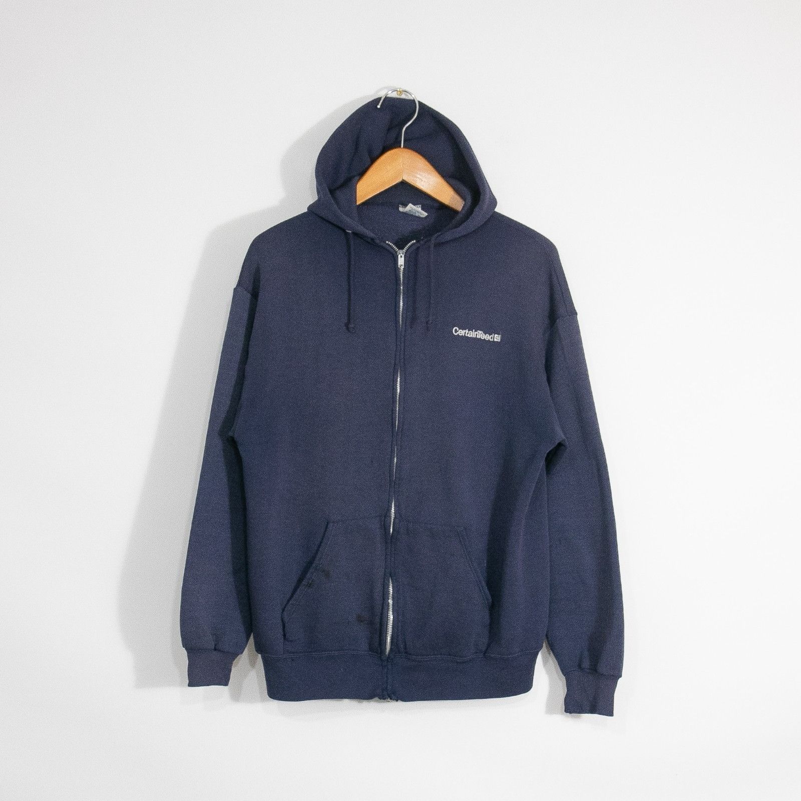 Vintage Vintage 90s CertainTeed Zip Up Workwear Hoodie Mens Large - Size US L / EU 52-54 / 3 - 1 Thumbnail