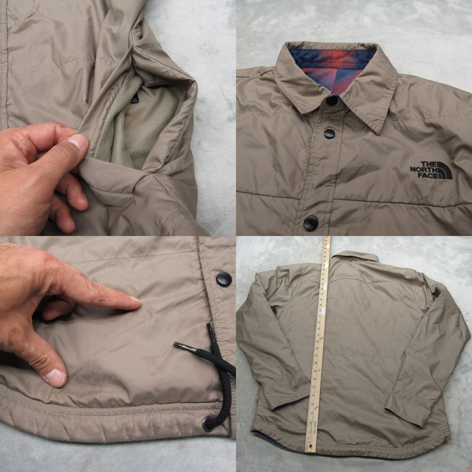 The North Face The North Face Shirt Jacket Mens Small Tan Red Plaid Insulated Reversible Snap Size US S / EU 44-46 / 1 - 8 Thumbnail