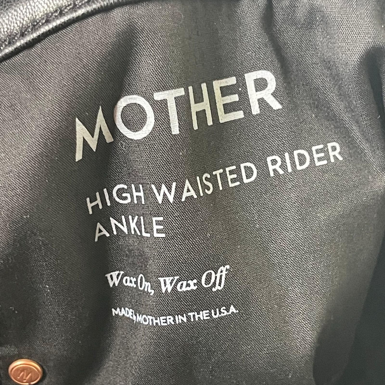MOTHER NWT MOTHER Denim Rider High-Rise Faux-Leather Ankle Pants Size 33" - 9 Thumbnail