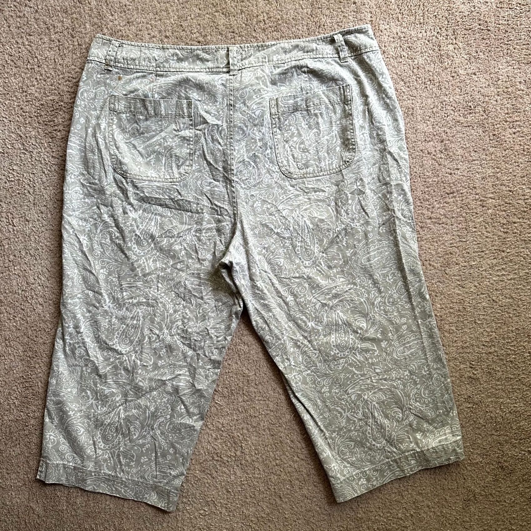 Faded Glory Faded Glory Pants Womens 22W Capri High Rise Floral Light Green Size 40" / US 18 - 2 Thumbnail