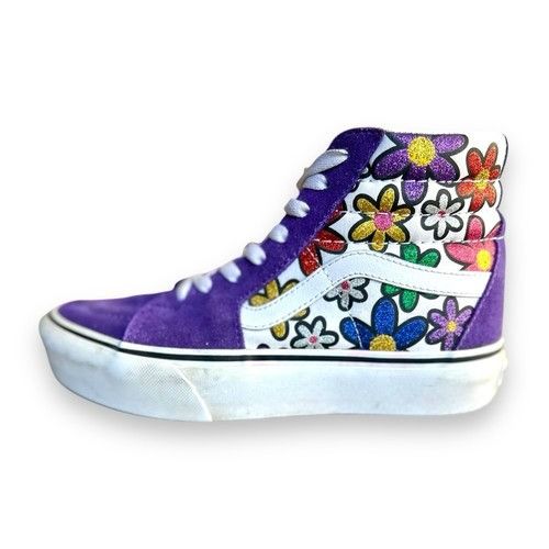 Vans Sz 5.5 M 7 W - VANS Sk8- Platform 2 High Glitter Daisies col Size US 7 / IT 37 - 5 Thumbnail