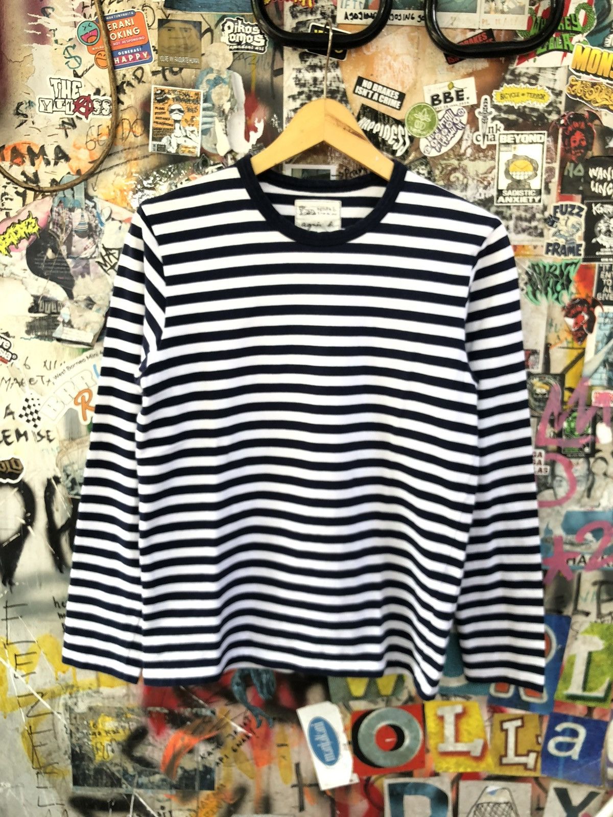 agnes b. AGNES B STRIPPED LONG SLEEVE KURTCOBAIN STYLE Size US M / EU 48-50 / 2 - 1 Thumbnail