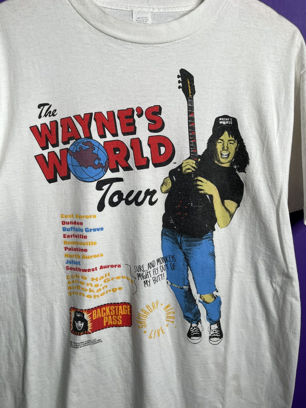 Vintage Vintage 1991 The Wayne’s world tour SNL t-shirt Size US XL / EU 56 / 4 - 3 Thumbnail