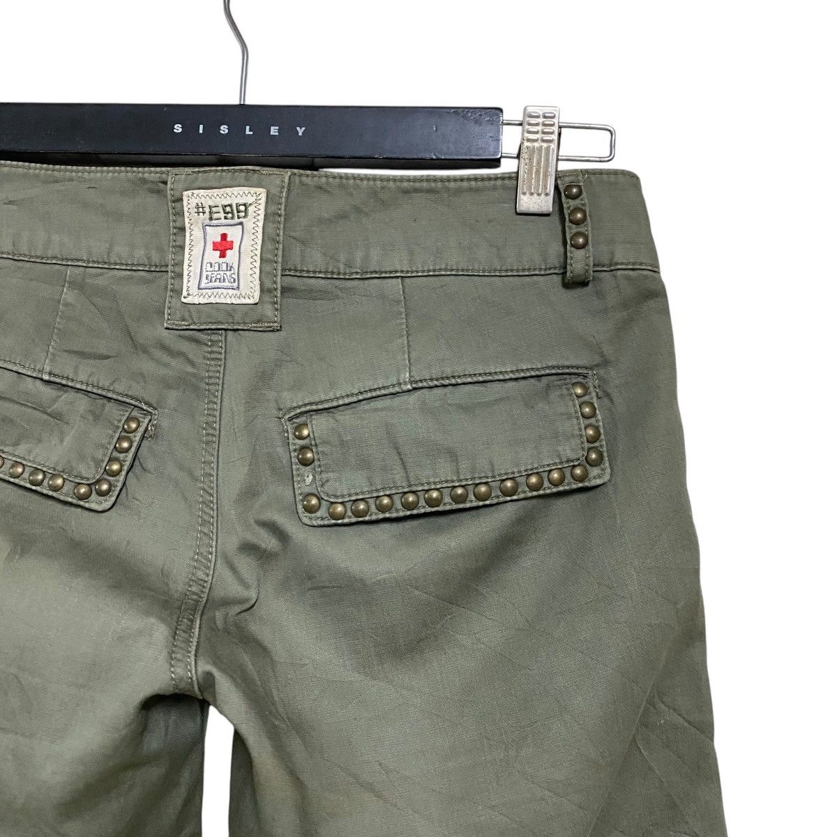 COOK JEANS Studded Military Cargo Pants Low Rise