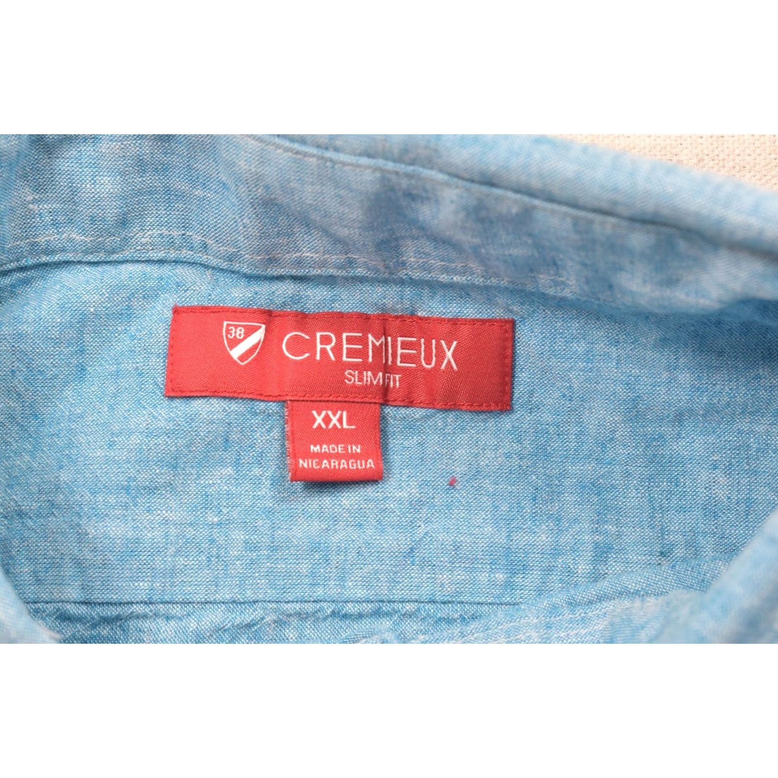 Cremieux Cremieux Slim Fit Shirt XXL Blue Cotton Linen Blend Short Sleeve Button-Down Casual Mens Regular Size 2XL Blue Size US XXL / EU 58 / 5 - 4 Thumbnail