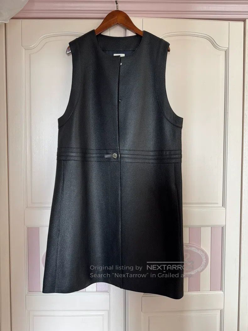 Hermes Hermes Black Textured Leather Vest Jacket Size M / US 6-8 / IT 42-44 - 1 Thumbnail