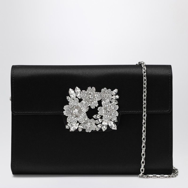 Roger Vivier Roger Vivier Efflorescence Mini Clutch Black In Satin Size ONE SIZE - 1 Thumbnail