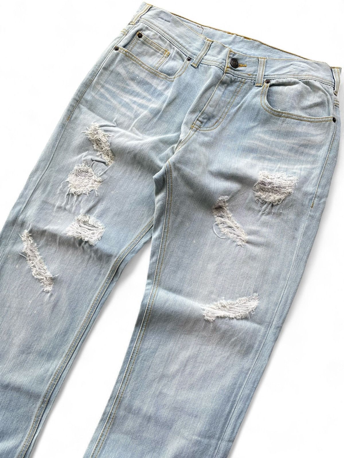 Japanese Brand × Tete Homme tete homme ripped denim pants Size US 32 / EU 48 - 3 Thumbnail