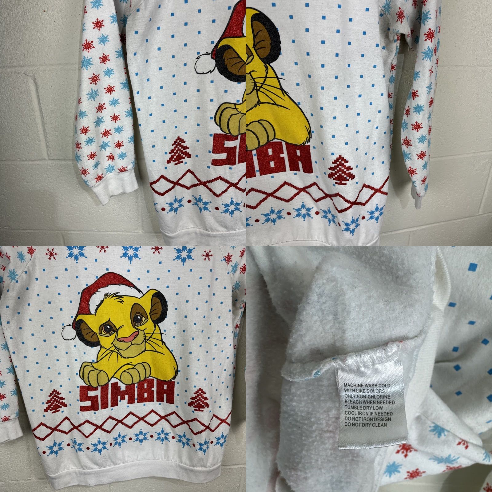 Disney VINTAGE Disney Lion King Simba Cotton Crew Neck Christmas Sweatshirt Women’s 2XL Beige Graphic Pullover Winter Size XXL / US 16-18 / IT 52-54 - 8 Thumbnail