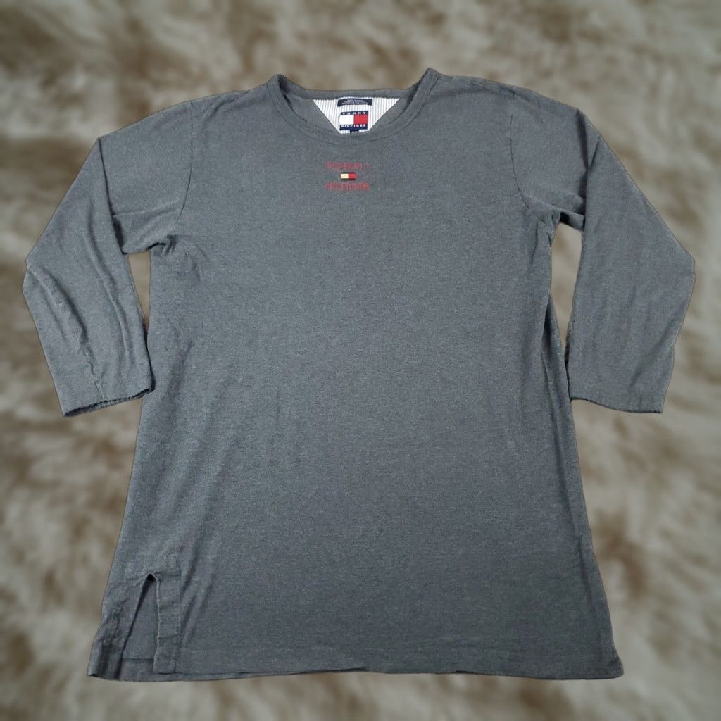 Tommy Hilfiger VINTAGE Tommy Hilfiger Shirt Dress Women Size Medium Gray Casual Modern Logo Cotton Short Sleeve Ladies Size M / US 6-8 / IT 42-44 - 1 Thumbnail