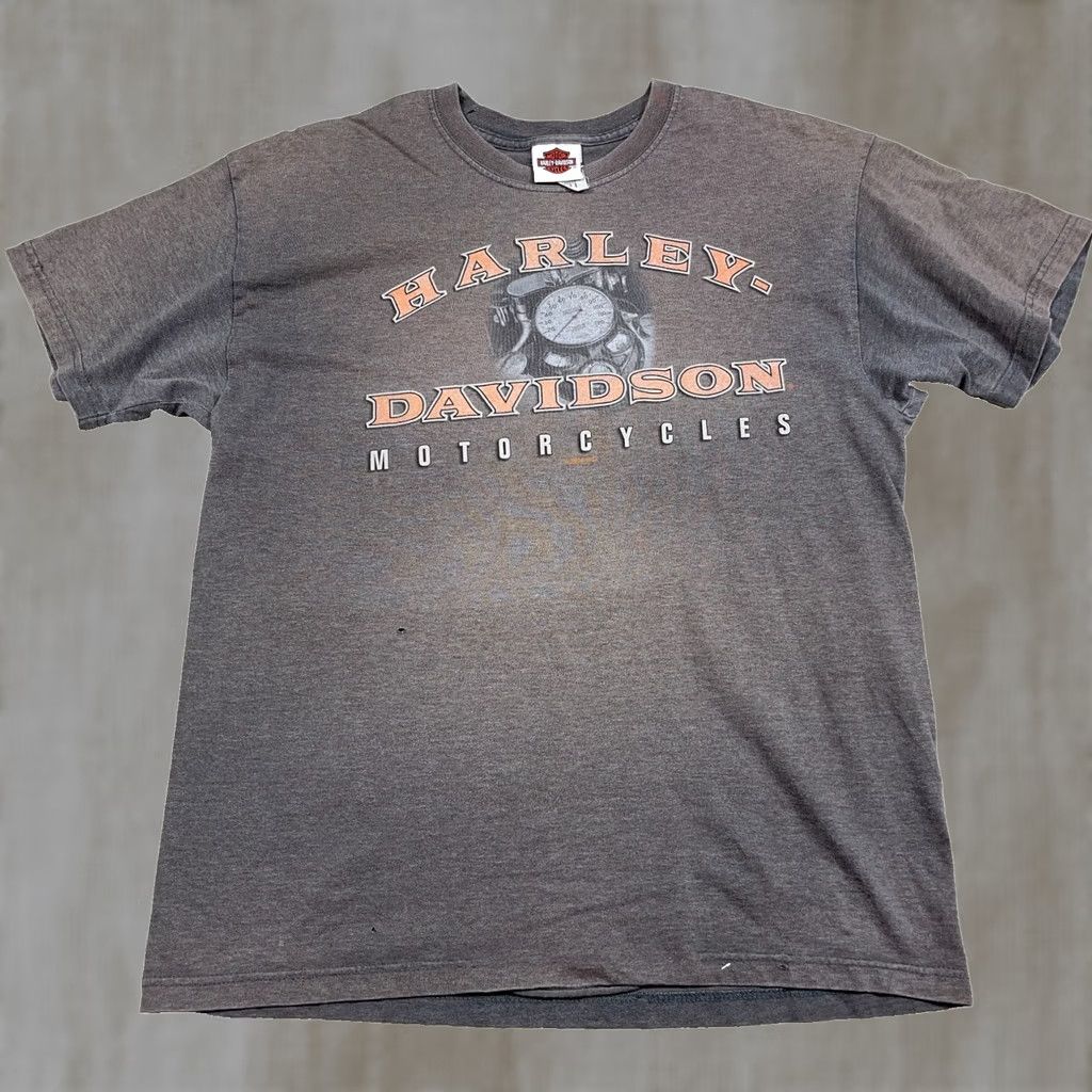 Harley Davidson Vintage Harley-Davidson Shirt Men L Gray Sun Faded Hog Pig Grunge Worn Grunge Logo 80s Retro Biker USA Short Sleeve Crew Neck T-Shirt Cotton Jersey Size US L / EU 52-54 / 3 - 1 Thumbnail