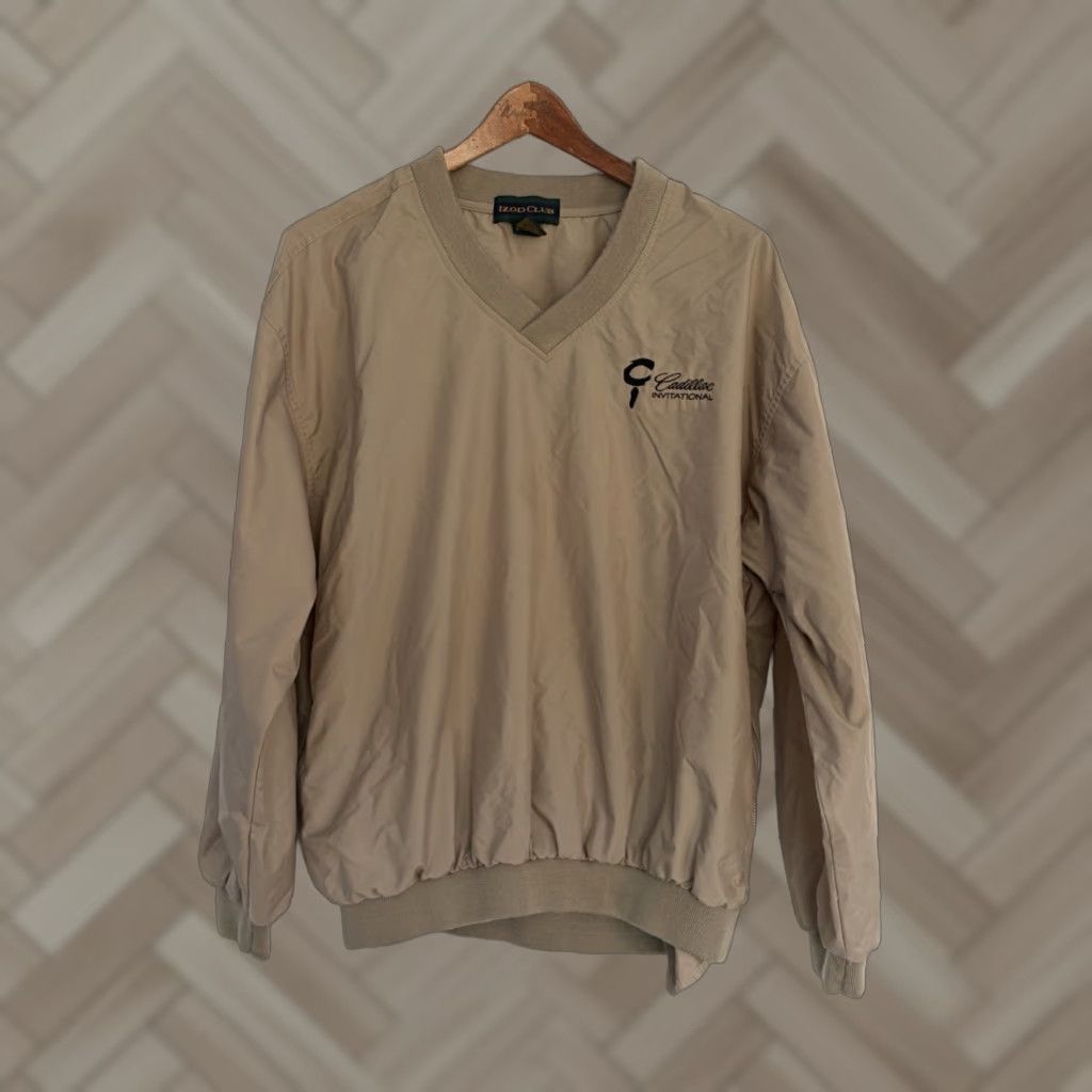 Izod VINTAGE IZOD Golf Windbreaker Jacket Pullover Beige M Mens 90s Pocket Logo Cadilla Invitational Beige Size US M / EU 48-50 / 2 - 1 Thumbnail