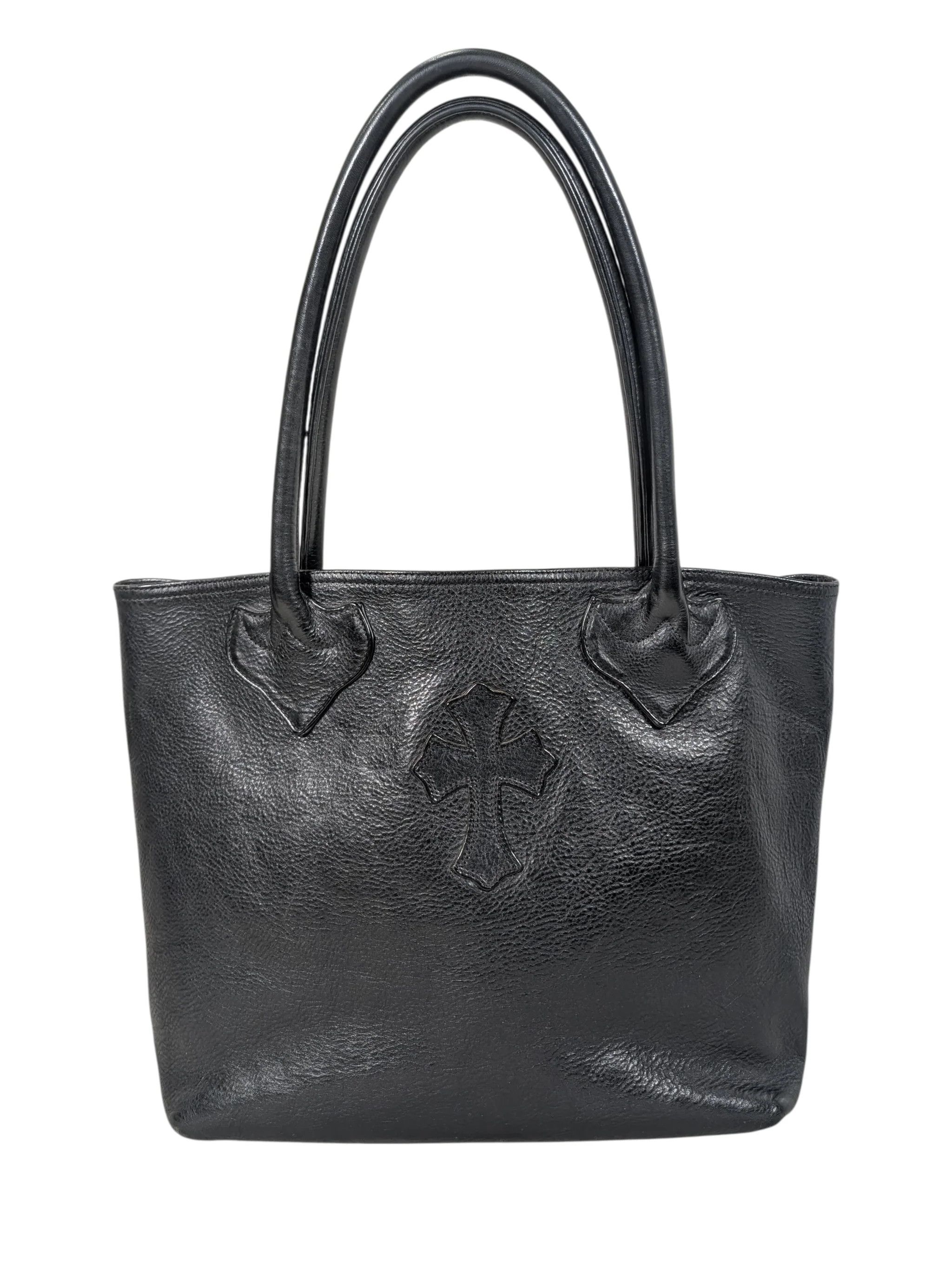 Chrome Hearts FS Tote Leather Cross Patch Black Quilted Bag Size ONE SIZE - 1 Thumbnail