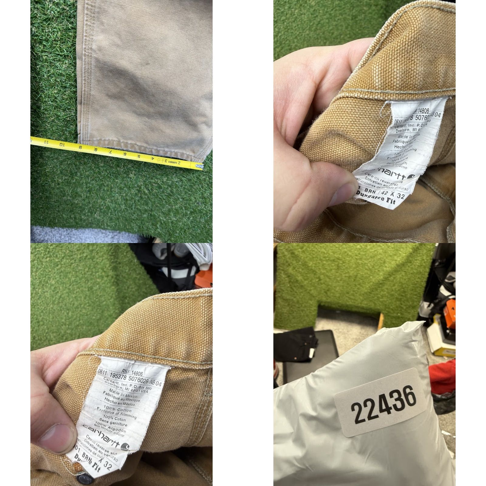 Carhartt Carhartt B01 BRN Double Knee Pants Mens 42x32 Duck Canvas Brown Loose Original Fit Workwear Vintage USA Logger Pants Size US 42 / EU 58 - 8 Thumbnail