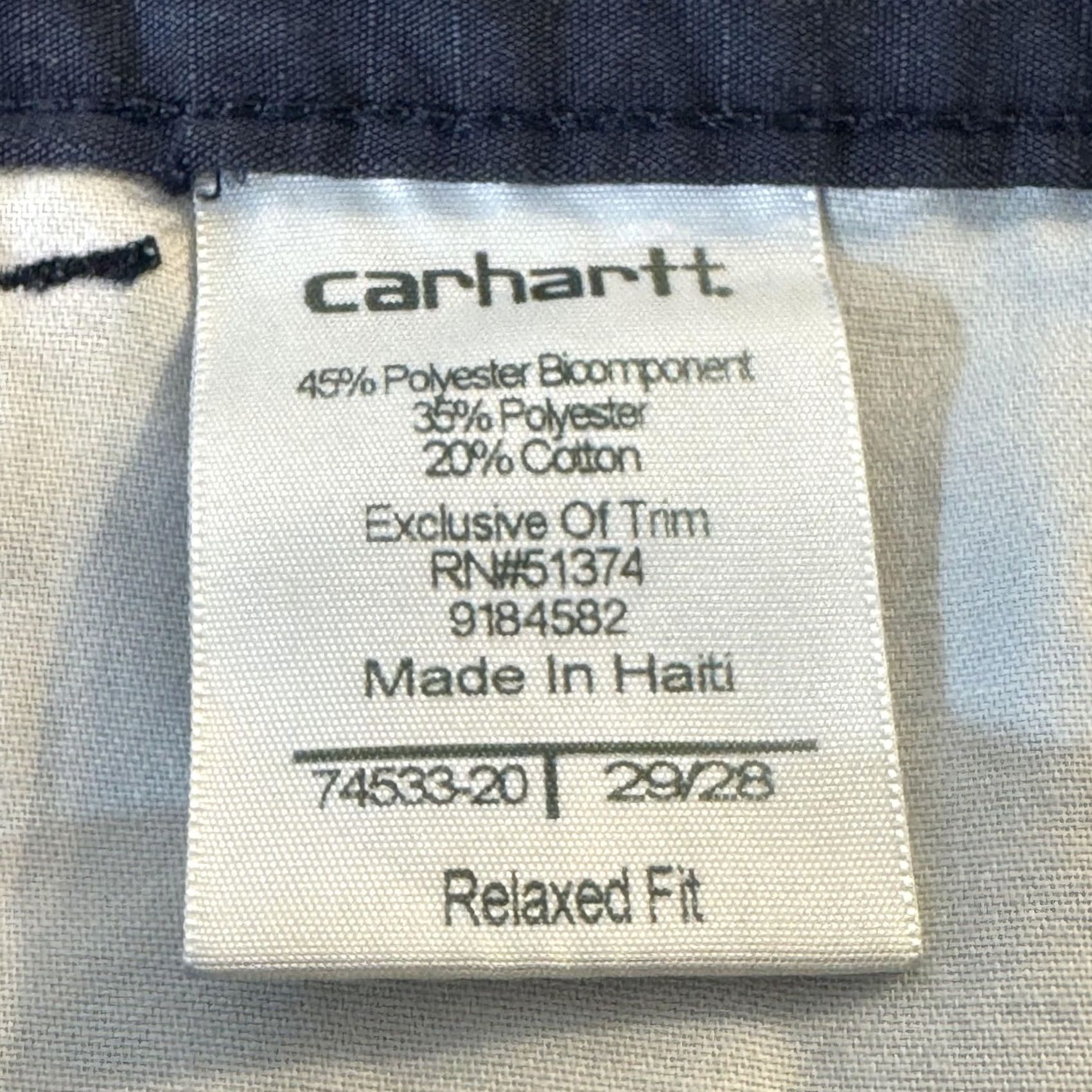 Carhartt Carhartt Pants Mens 29x28 Navy Ripstop Relaxed Fit Utility Workwear Polyester Cotton Blend Size US 29 - 6 Thumbnail