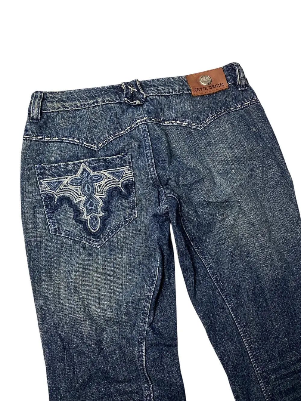 If Six Was Nine 2000's Antik Flared Seawash Tribal Bootcut Jeans Size US 29 - 16 Thumbnail
