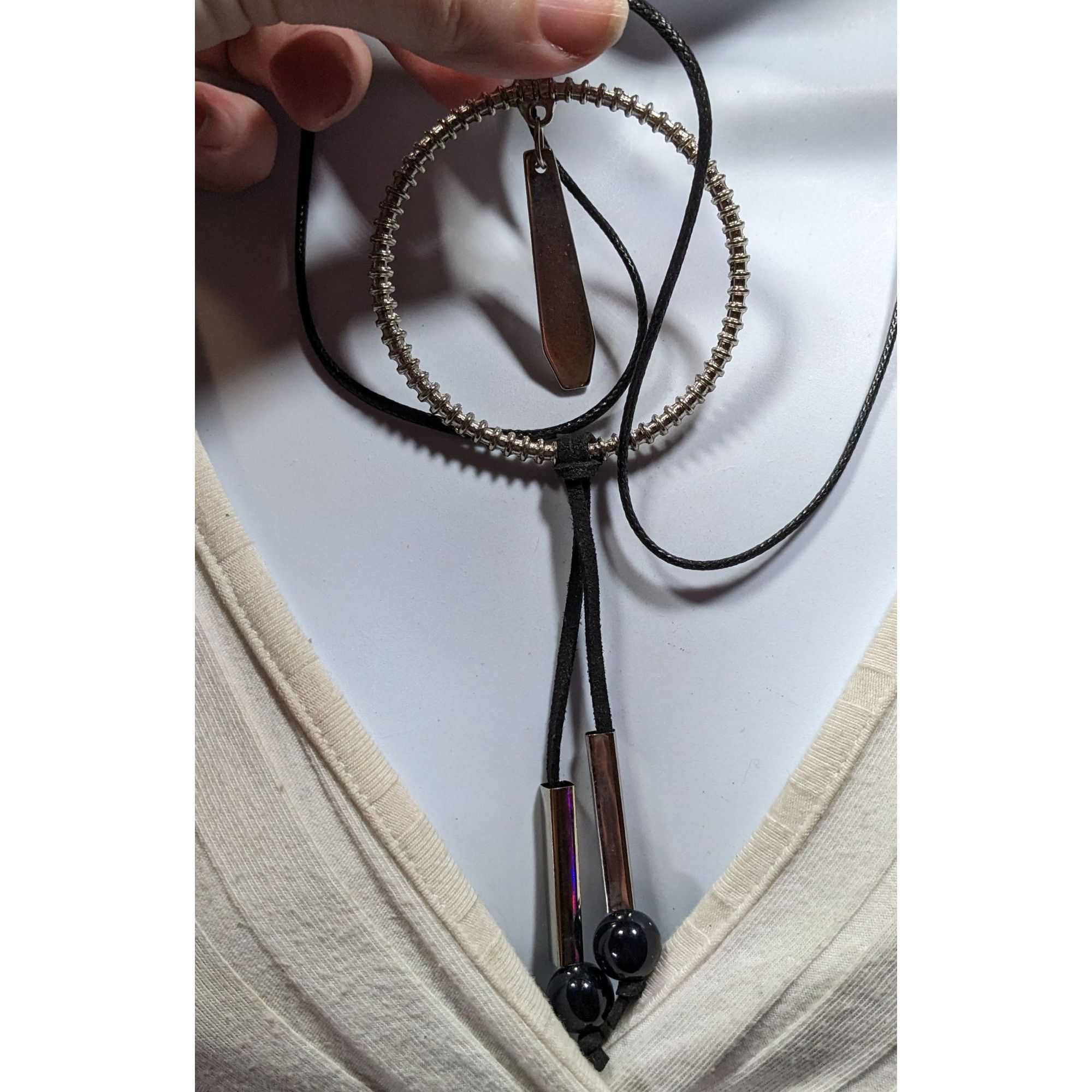 Other Brutalist Abstract Dangling Hoop Tassel Necklace Size ONE SIZE - 2 Thumbnail