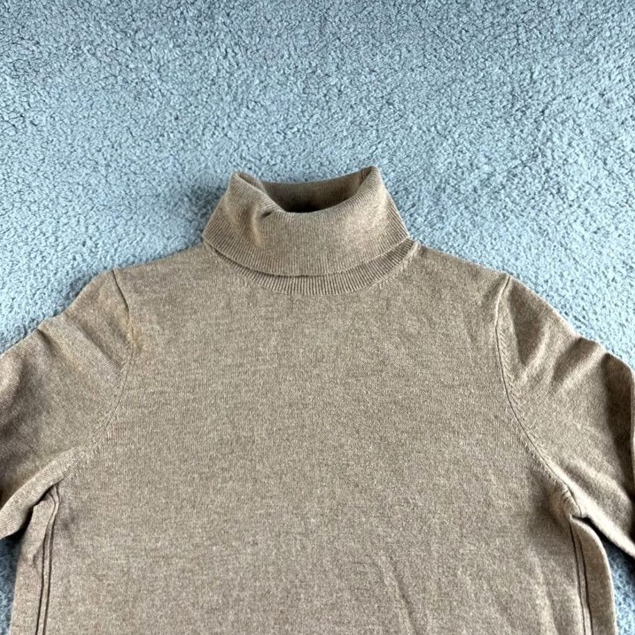 Banana Republic Banana Republic Sweater Womens L Beige Merino Wool Cashmere Turtleneck Pullover Knit Fall Winter Classic Womens Size L / US 10 / IT 46 - 4 Thumbnail