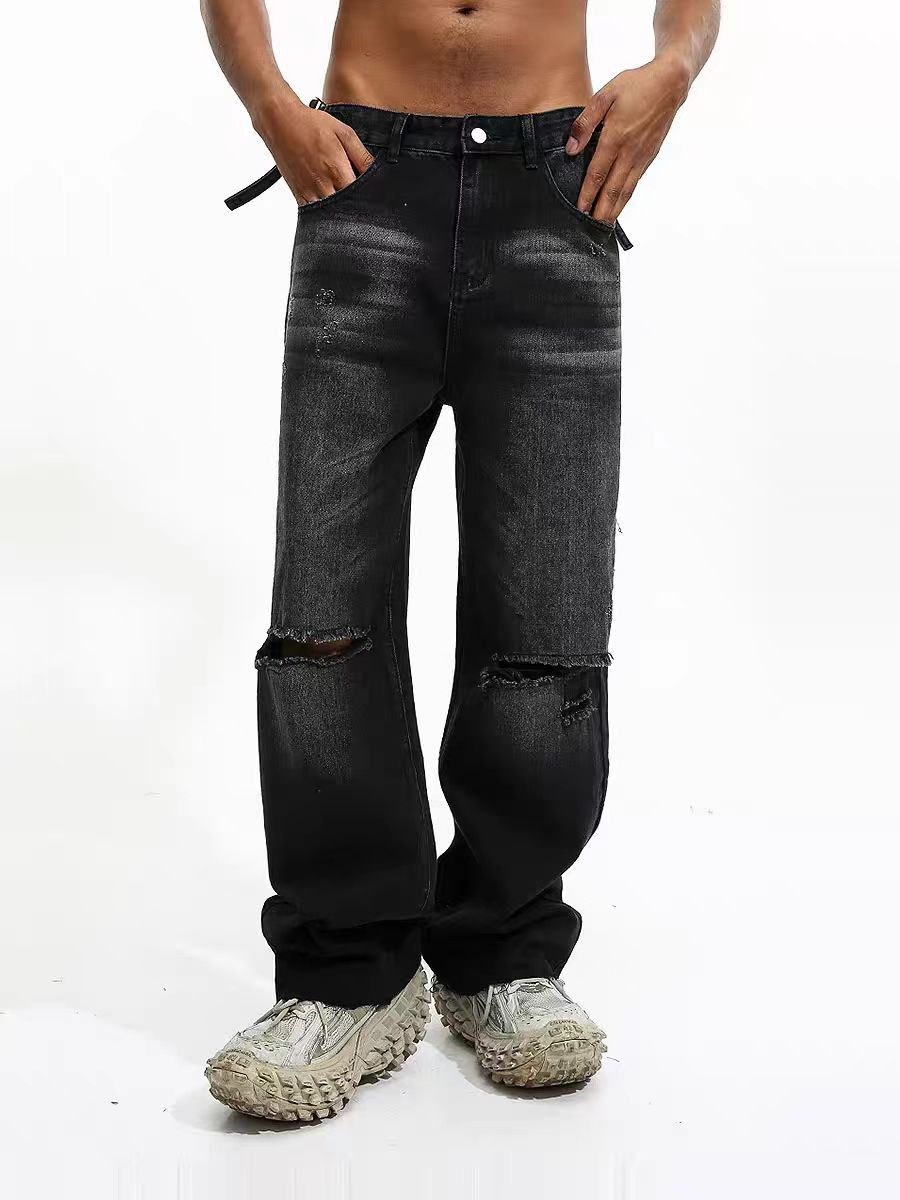 Designer × Vintage ripped grunge flared damaged jeans Size US 30 / EU 46 - 5 Thumbnail