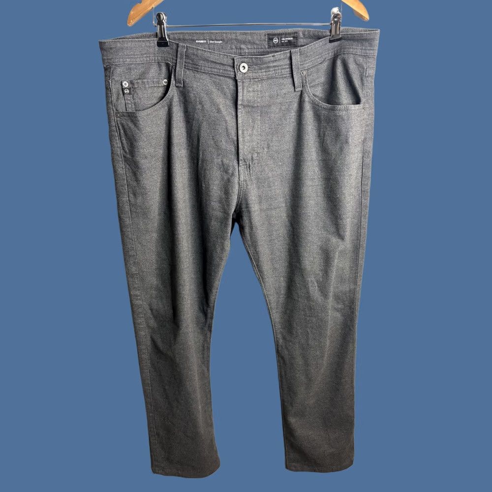 Denime AG Everett Jeans Mens 37x35 Gray Charcoal Slim Straight Mid Rise Denim 5 Pocket Size US 37 - 1 Thumbnail