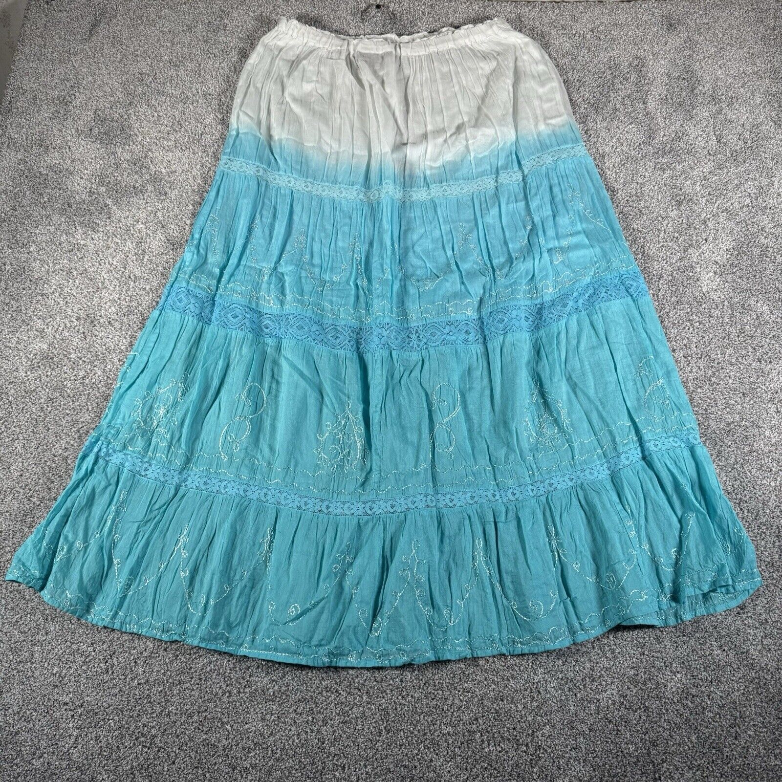Other Tokyo Denim Bank Skirt Medium Boho Cottagecore Embroidered Size 29" - 1 Thumbnail